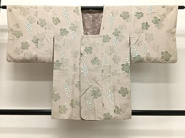 長閑やかさ屋御召しもの＃道行厚地の外套 地紋起こし グレープ蔦草文 正絹 珠玉 CABG3853ua