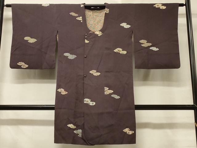 平和屋着物#道行コート 雲取り草花文 ロング丈 正絹 逸品 CABE5208in|平和屋