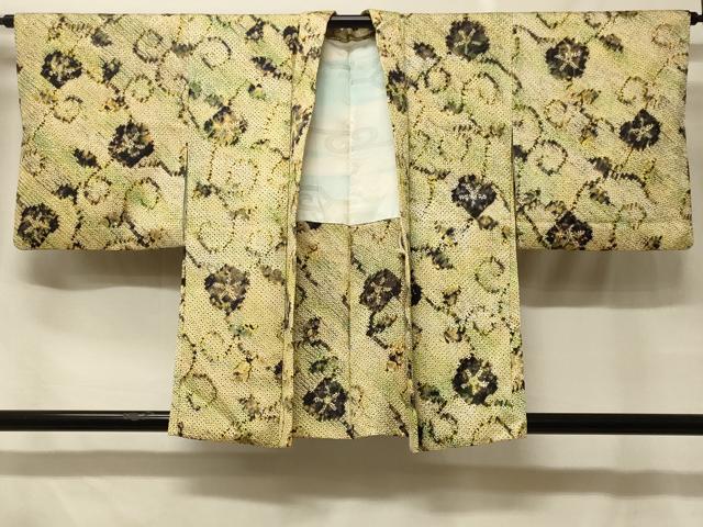 長閑やかさ屋御召しもの＃羽織 総絞り 花唐草文 暈し染め 正絹 珠玉 CABF1565インチ