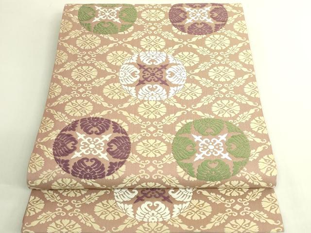 長閑やかさ屋中央局●御前上等 俵屋 万物の霊長国宝 喜多川平朗  有職布切れ 六通柄袋帯 唐織 吉祥文様 珠玉 DZAB6638kh6