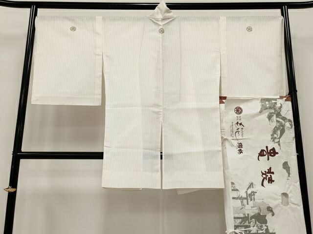 長閑やかさ屋中央局■滅多に無い 夏物 銀座もとじ 能御召しもの 一こま御召しもの 色無地 紗 練色地 たとう紙付き添い人 珠玉 CYAA3684s5