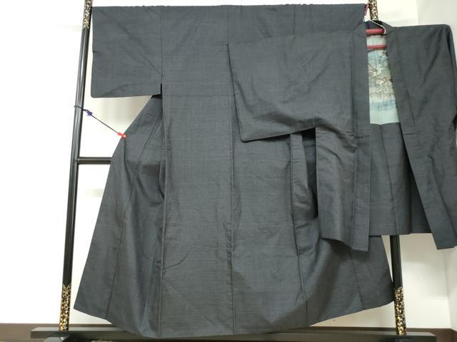 長閑やかさ屋御召しもの●成人男性 発祥地大島紬 合奏団 長羽織 抽象化文様 正絹 珠玉 DABC2492ud