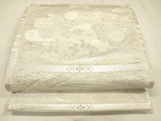 長閑やかさ屋お召しもの＊夏物 六通柄袋帯 上昇限度蒔絵 銀糸 正絹 珠玉 DABD6992糎