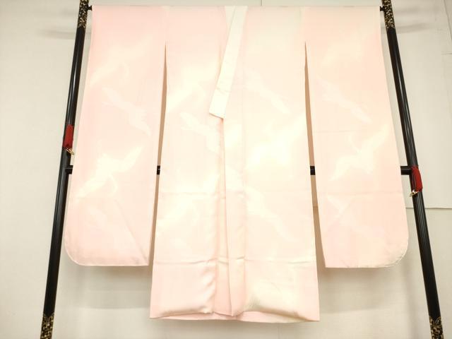 長閑やかさ屋御召しもの●振袖用長襦袢 袷 飛鶴地紋 暈し染め 正絹 珠玉 未当て嵌める AABF1823ck