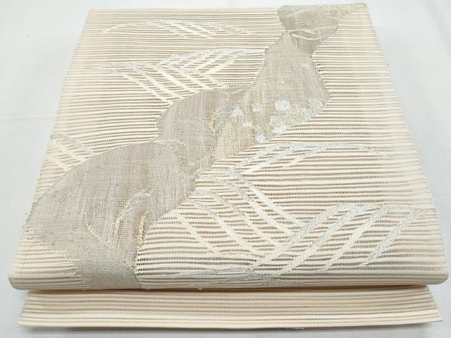 長閑やかさ屋お召しもの＊夏物 八寸名古屋帯 絽綴れ 立波見晴らし文 現ナマ糸 正絹 珠玉 CABG9945fb