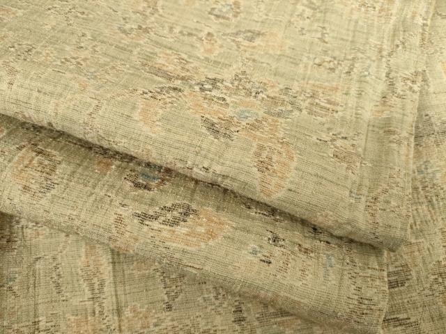 長閑やかさ屋御召しもの●飛び切りな紬 花唐草文 正絹 珠玉 AABF2913ck