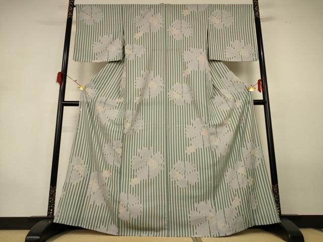 平和屋着物＊夏物 小紋 紗 舞花文 兎 洗える着物 AABG9193jd｜平和屋