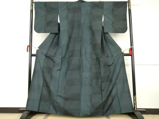 平和屋着物●本場大島紬　染大島　格子間道　正絹　逸品　AABH3693cs｜平和屋