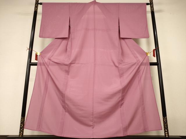 長閑やかさ屋御召しもの＊夏物 色無地 絽 さくら色色 洗える御召しもの AABJ2494jd