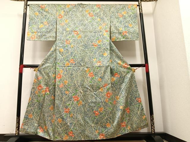 平和屋着物□小紋 草花文 洗える着物 AAAW4949mf