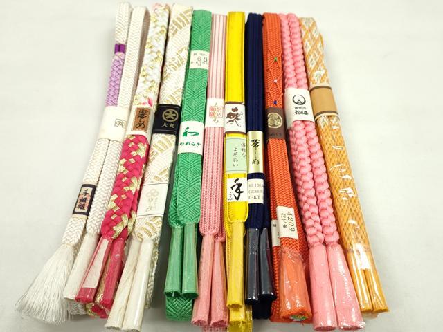 平和屋着物●和装小物 帯締め10本セット 唐組 大和組 礼装用 大丸扱い 鈴乃屋扱い 金糸 逸品 未使用 CABF7277ju