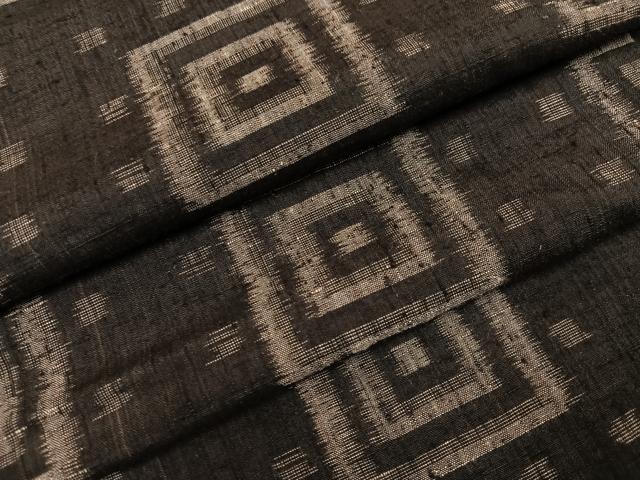 平和屋着物●上質な紬 幾何学文様 正絹 逸品 AABH6805ph