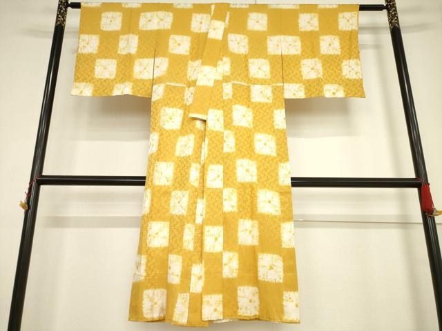 長閑やかさ屋御召しもの●長襦袢 無双仕立てもの 絞り 市松花文 やまと誂製 正絹 珠玉 AABF3925ck