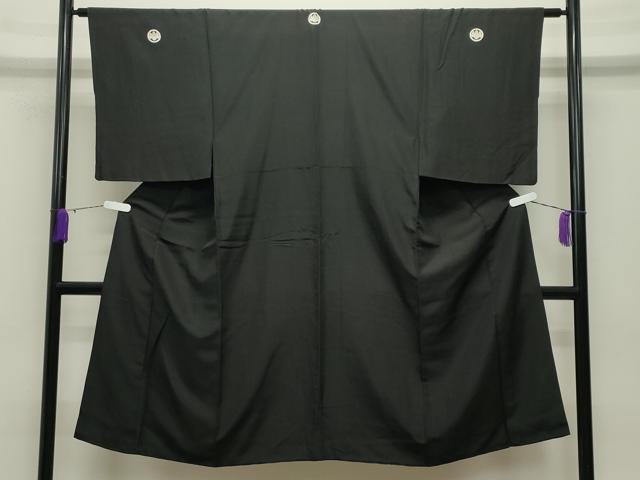 平和屋着物●男性　黒紋付　正絹　逸品　CABC8309gh｜平和屋