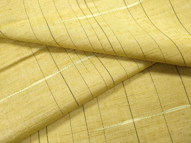 長閑やかさ屋御召しもの▽飛び切りな紬 単衣 横段 正絹 珠玉 DABD5858鉄