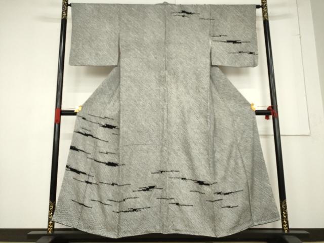 平和屋着物●訪問着 総絞り 霞文 黒地 正絹 逸品 AABF0904ck|平和屋