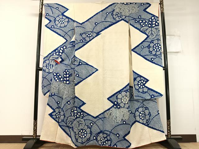 長閑やかさ屋お召しもの●晴れ晴れしい振袖 総絞り 駒刺しゅう 吉祥桐花文 正絹 珠玉 CABC9835vp
