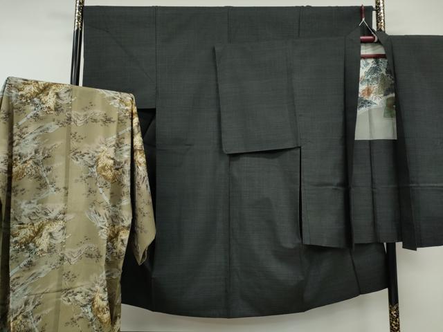 長閑やかさ屋御召しもの●成人男性 発祥地大島紬 合奏団 長襦袢書き割り 吉祥文 正絹 珠玉 CABF3440ut