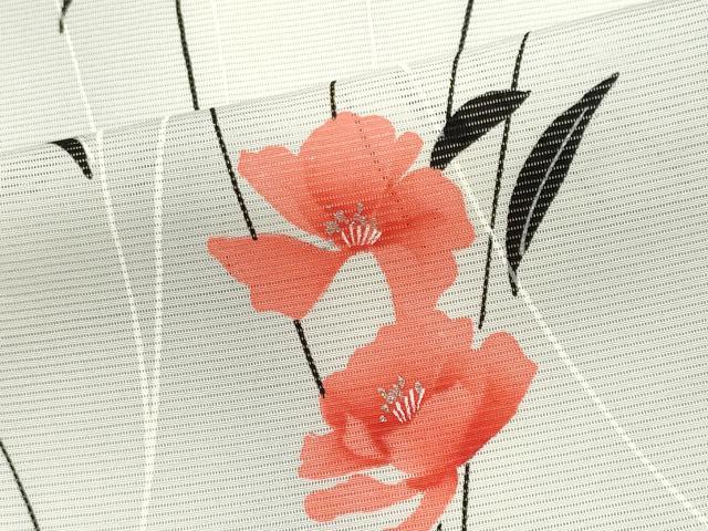 長閑やかさ屋御召しもの＊夏物 小紋 絽 顕花植物文 暈し染め 銀彩 正絹 珠玉 CABH0939ou