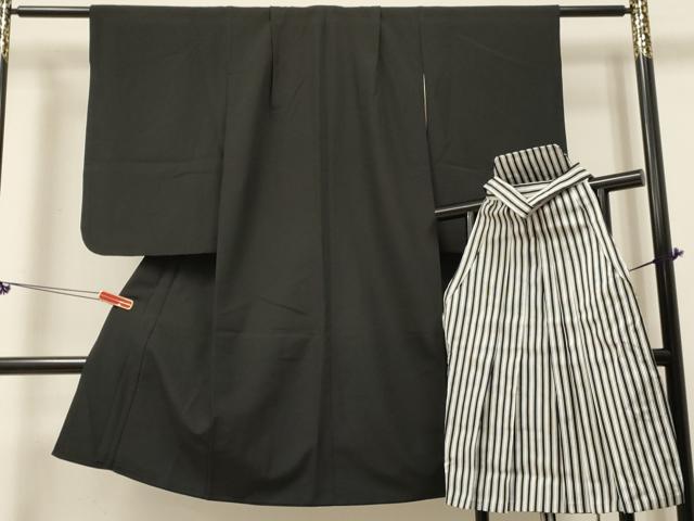 長閑やかさ屋御召しもの[]七五三 お坊っちゃん 祝着・行灯袴書き割り 黒地 DABE7220ma