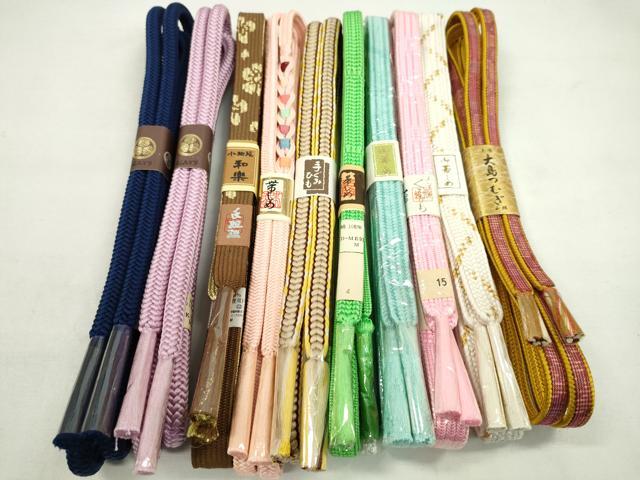 平和屋着物●和装小物 帯締め10本セット 高麗組 本場大島紬 新源氏組 礼装用 金糸 逸品 未使用 CABF7269ju