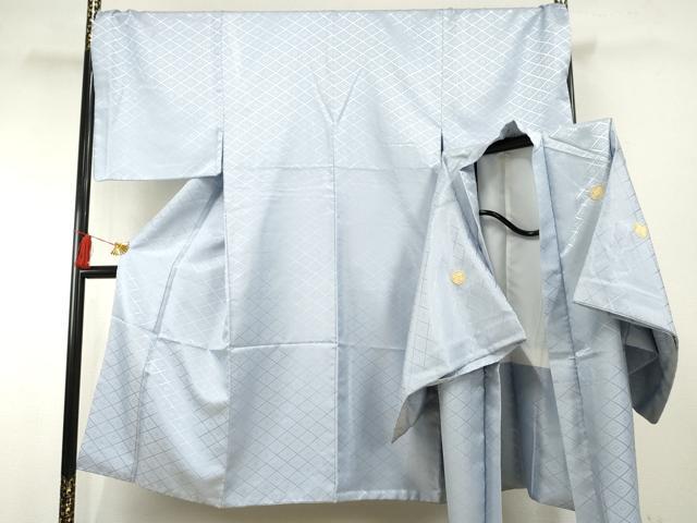 長閑やかさ屋御召しもの●成人男性 色紋付・羽織書き割り 花菱地紋 秘盛りだくさん キングサイズ 洗える御召しもの AABF6567cs