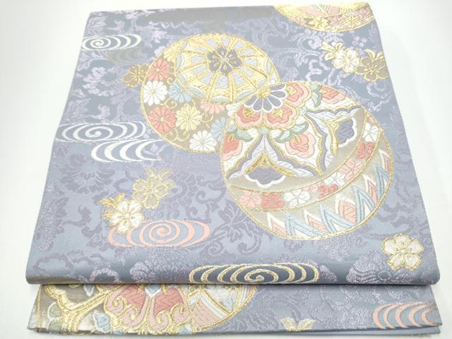 平和屋着物●六通柄袋帯　唐織　花毬文　金糸　正絹　逸品　CABG6151hy｜平和屋