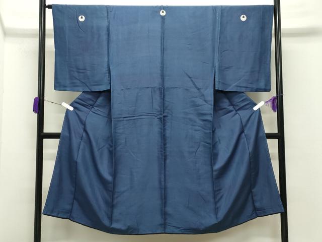 長閑やかさ屋御召しもの●成人男性 紬 色紋付 留紺色 正絹 珠玉 CABC8311gh