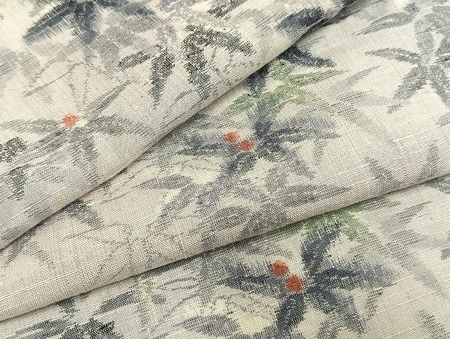 平和屋着物●小千谷紬 南天文 正絹 逸品 AABH4718fy