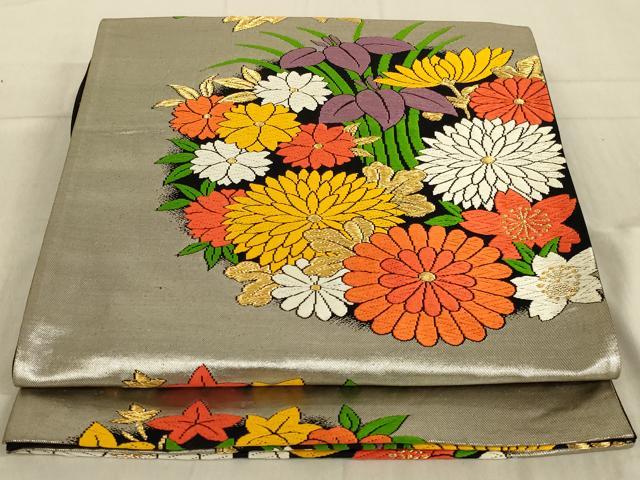 楽天市場】平和屋着物◎六通柄袋帯 唐織 双鶴花丸文 黒地 金銀糸 正絹