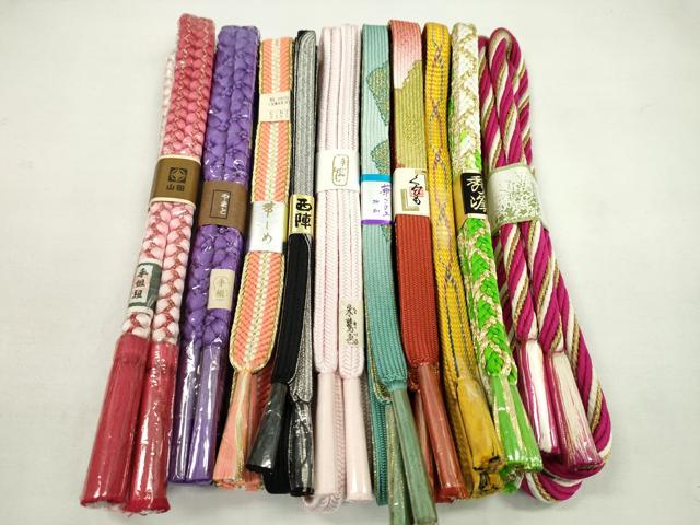 平和屋着物●和装小物 帯締め10本セット 高麗組 冠組 丸組 やまと誂製 さんび謹製 金銀糸 逸品 未使用 CABF7270ju