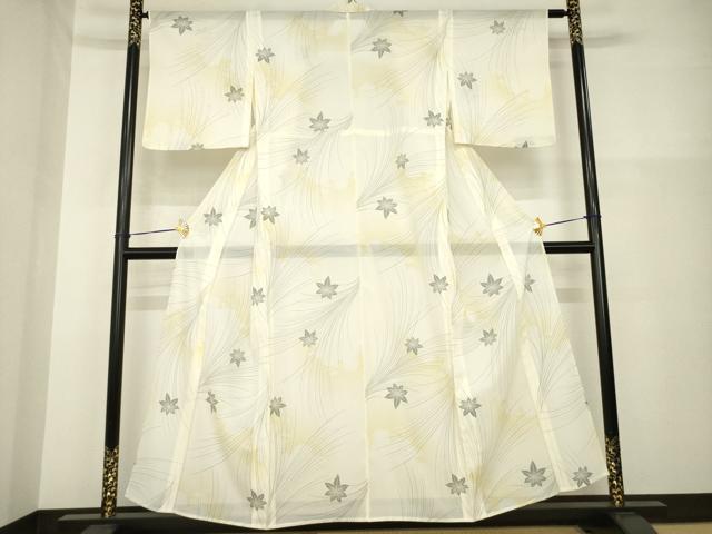 長閑やかさ屋御召しもの＊夏物 小紋 絽 楓 暈し染め 洗える御召しもの AABH2112ck