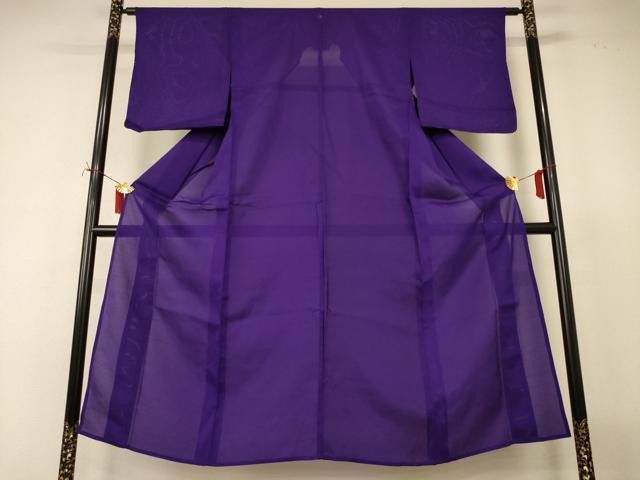 長閑やかさ屋お召しもの＊夏物 色無地 絽 葡萄色 正絹 珠玉 AABJ2431jd