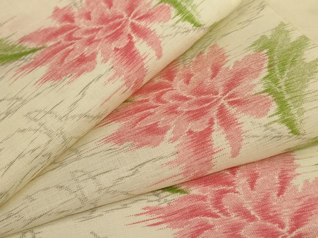 長閑やかさ屋お召しもの＊夏物 小紋 紗 顕花植物文 AABJ2432jd