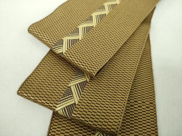 平和屋着物●男性　本場筑前博多織　両面　角帯　間道　正絹　逸品　DABE5224ps｜平和屋