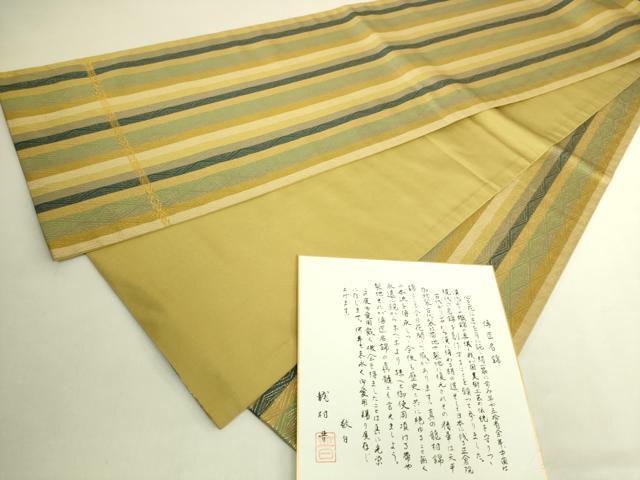 平和屋着物●極上　龍村晋謹製　全通柄袋帯　名物金剛金襴錦　金糸　色紙付き　逸品　DZAB6482kh6｜平和屋 27,690円