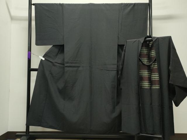 長閑やかさ屋御召しもの●成人男性 紬 合奏団 透かし彫り柄 正絹 珠玉 CABC8305gh