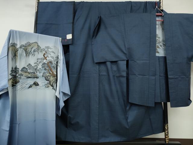 長閑やかさ屋御召しもの●成人男性 発祥地大島紬 合奏団 長襦袢書き割り 100亀甲 総端っこ 山口敏光作 証紙付き添い人 キングサイズ 珠玉 CABF3441ut