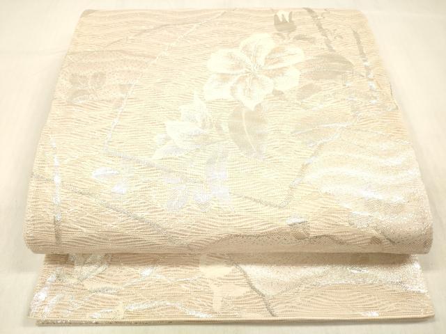 平和屋着物＊夏物 六通柄袋帯 草花文 銀糸 正絹 逸品 DABC8023cm｜平和屋