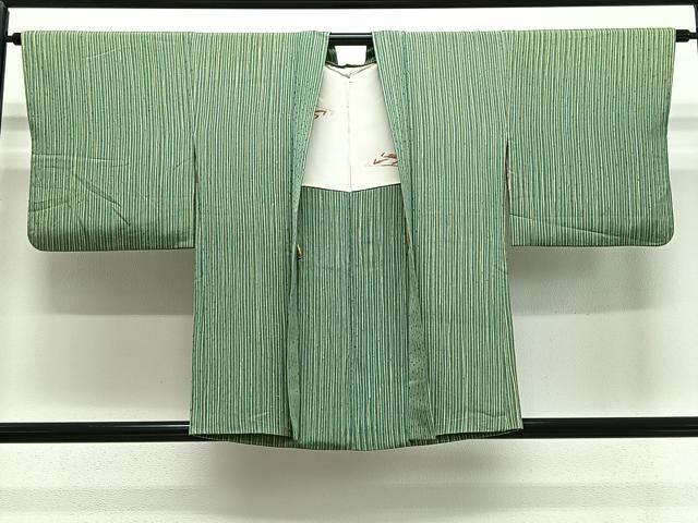 長閑やかさ屋御召しもの＃羽織 ろうけつ染 縞 正絹 珠玉 CABE5070ua