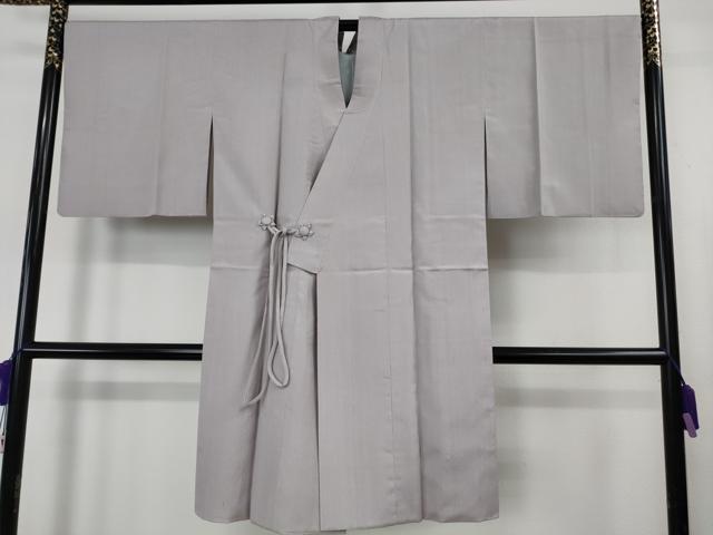 平和屋着物&infin;極上　道中着　ロング丈　お召地　色無地　桜鼠色地　逸品　DZAB6568kh6｜平和屋