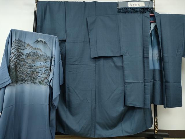 長閑やかさ屋御召しもの●成人男性 亀甲大島紬 合奏団 長襦袢書き割り 120亀甲 総端っこ 証紙付き添い人 キングサイズ 正絹 珠玉 CABF3442ut