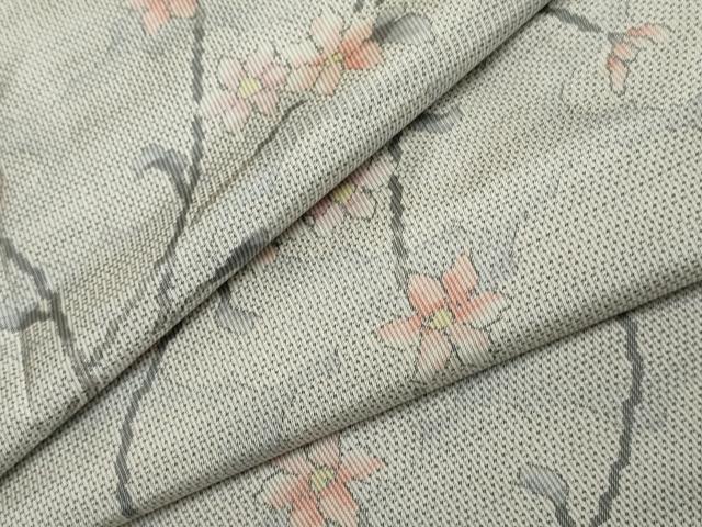 平和屋着物●本場大島紬　白大島　総絣　枝花文　正絹　逸品　未使用　AABF2932cs｜平和屋