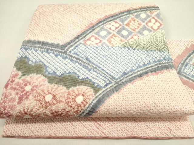 平和屋着物●名門　藤娘きぬたや・総絞り　九寸名古屋帯　地紙花文　正絹　逸品　DABD0707op｜平和屋 21,528円
