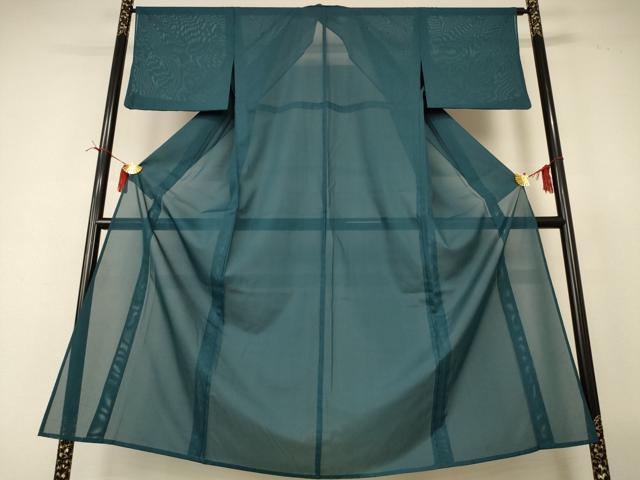 長閑やかさ屋御召しもの＊夏物 色無地 絽 高麗納戸色 洗える御召しもの AABI4776jd
