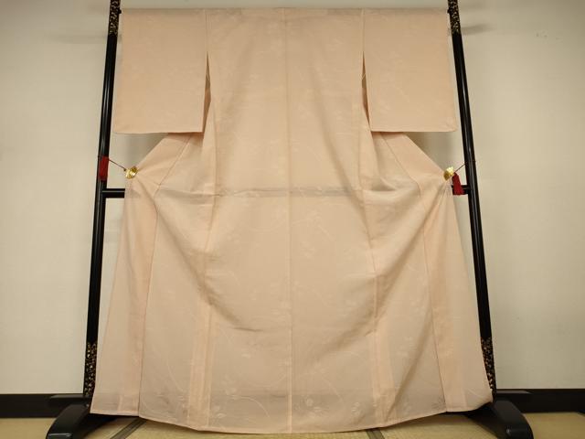 長閑やかさ屋御召しもの＊夏物 色無地 絽 萩紋紗 雄黄味がかった 正絹 珠玉 未当て嵌める AABJ3320jd