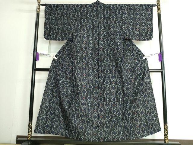 楽天市場】平和屋本店□極上 久留米絣 単衣 綿 麻の葉 七宝 花間道