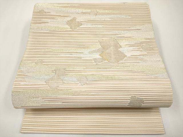 長閑やかさ屋お召しもの＊夏物 八寸名古屋帯 絽綴れ 箔散らし広告 現ナマ糸 正絹 珠玉 CABH6138tx