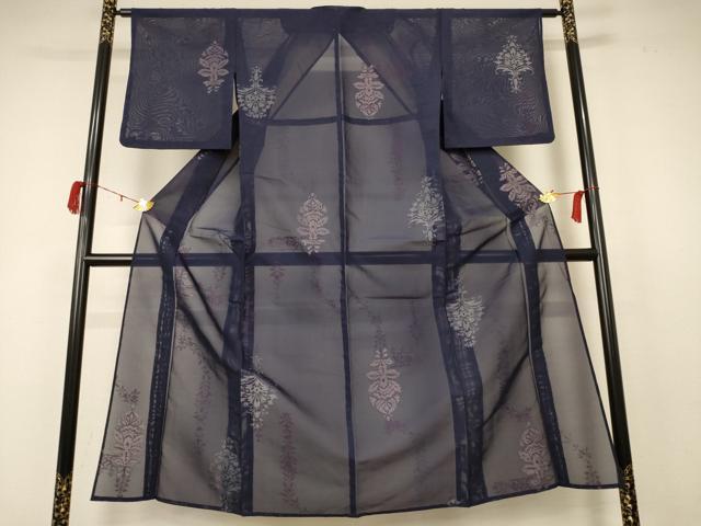 平和屋着物＊夏物 小紋 紗 飾花文 正絹 逸品 AABB8293jd｜平和屋