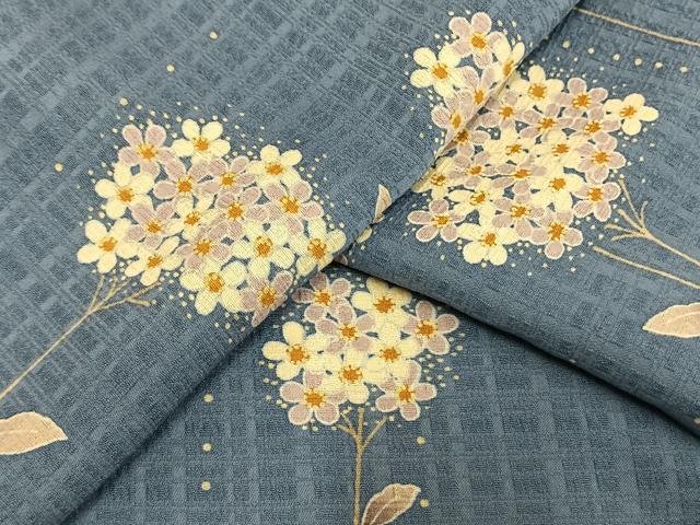 平和屋着物▽小紋 単衣 草花文 AAAW5164jd